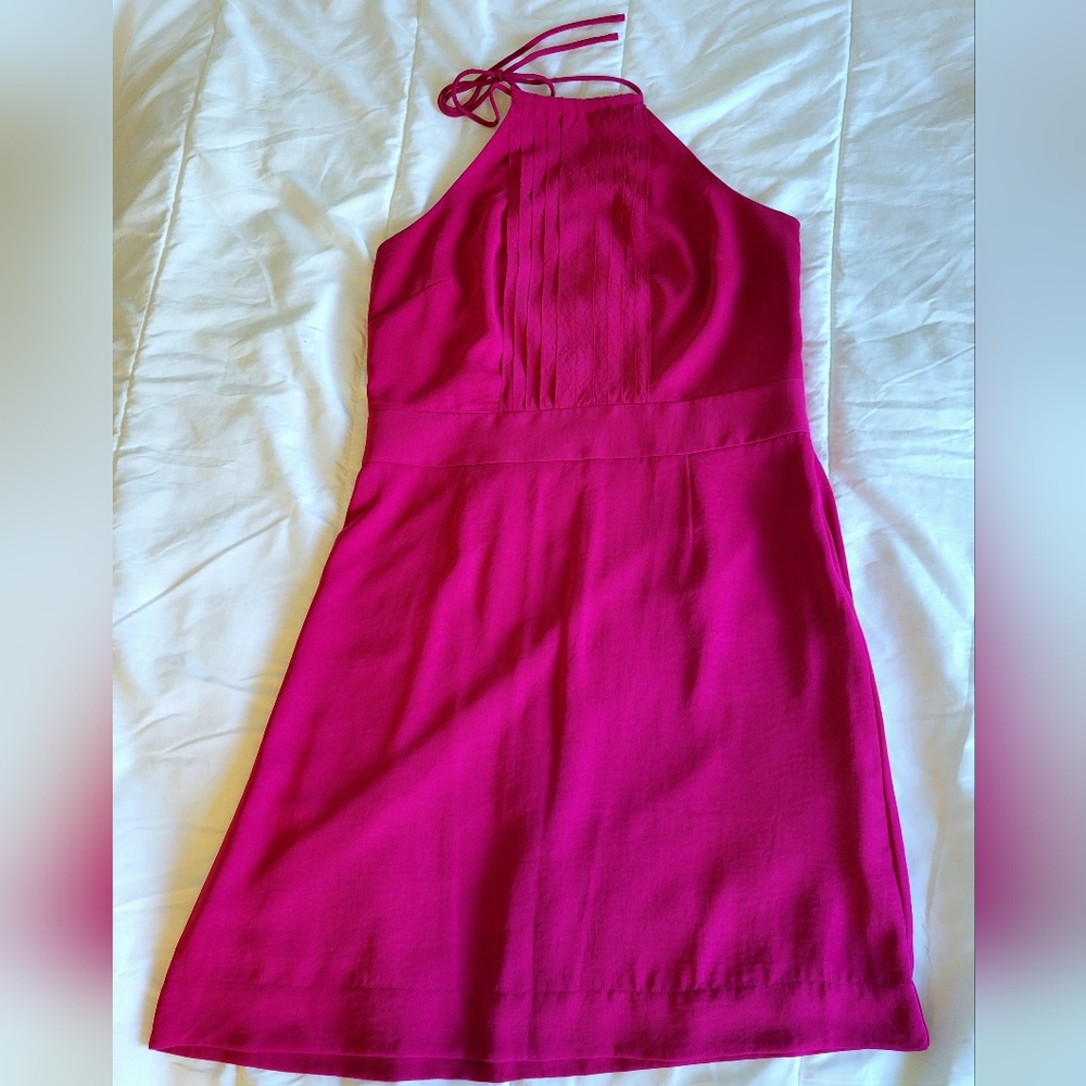 Banana Republic Womens Pink Halter Dress Size 10 Open Back Backless Short